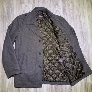 Wool Peacoat Brown Jacket